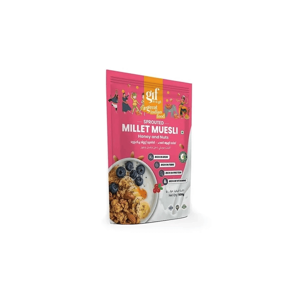 Great Indian Food Sprouted Millet Muesli- Honey & Nuts 500gm